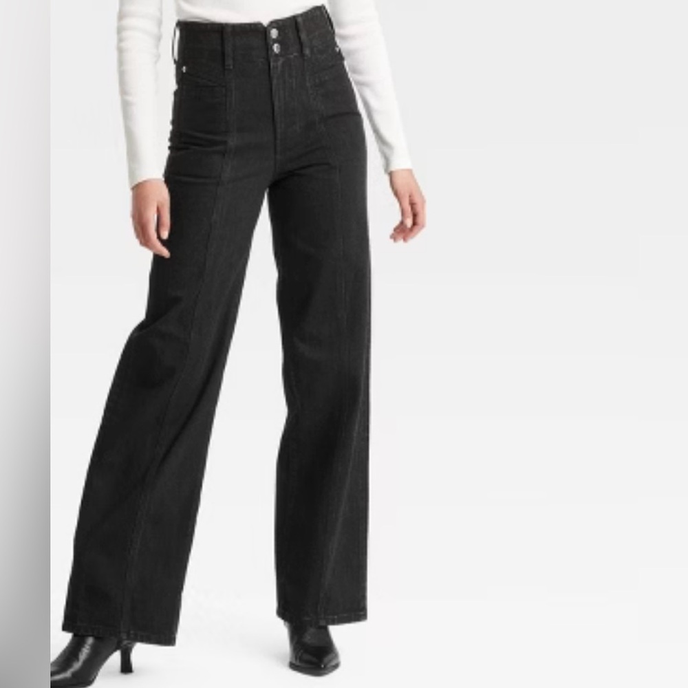 Black High-Waisted Denim Trouser - Picture 3 of 3